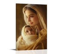JZHJNHRR Mary Wrapping The Infant Jesus in Swaddling Clothes, Her Expression Soft with Wonder And Light Glistening in Her Eyes. Artistic Wall Mural Modern Hanging Decor Poster20x30inch(50x75cm)