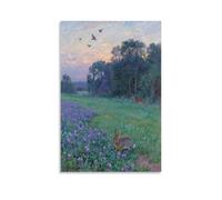 JZHJNHRR Meadow Edge Scenic Evening View Artistic Wall Mural Modern Hanging Decor Poster24x36inch(60x90cm)