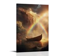 JZHJNHRR Noah Lifts His Eyes As The Rainbow Arches Above still Waters, The Ark Resting in A Hush of New Creation. Artistic Wall Mural Modern Hanging Decor Poster20x30inch(50x75cm)