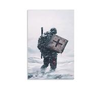 JZHJNHRR On A Cold Battlefield, A Soldier Shields A Tattered Bible with His Body, The Cross Shining in The Bloodied Snow. Artistic Wall Mural Modern Hanging Decor Poster16x24inch(40x60cm)