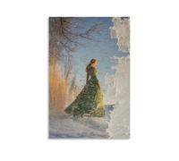 JZHJNHRR On A Frozen River, Mary’s Reflection Burns Like Gold Beneath The Clear Winter Sky. Artistic Wall Mural Modern Hanging Decor Poster12x18inch(30x45cm)
