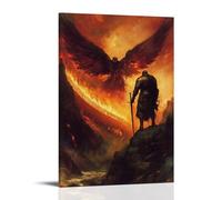 JZHJNHRR On The Eve of Battle, A Knight Sees Angels Lining The Hills with Flaming Swords of Silence. Artistic Wall Mural Modern Hanging Decor Poster20x30inch(50x75cm)