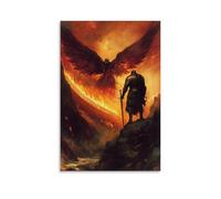 JZHJNHRR On The Eve of Battle, A Knight Sees Angels Lining The Hills with Flaming Swords of Silence. Artistic Wall Mural Modern Hanging Decor Poster20x30inch(50x75cm)