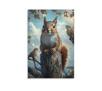 JZHJNHRR Pet Poster Joy, Silly Squirrel Shenanigans Artistic Wall Mural Modern Hanging Decor Poster12x18inch(30x45cm)