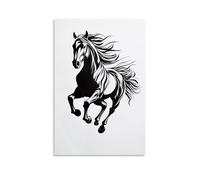 JZHJNHRR Silhouette of A Galloping Horse Built with Just Six Strokes, Expressing Strength through Simplicity Artistic Wall Mural Modern Hanging Decor Poster08x12inch(20x30cm)