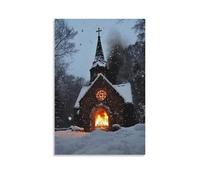 JZHJNHRR The Chapel Roof Groans Under Snow, Yet The Fire Within Burns With Joy That Cannot Be Buried Artistic Wall Mural Modern Hanging Decor Poster08x12inch(20x30cm)