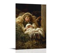 JZHJNHRR The Christ Child’s Cradle Is Lined with Wool And Warmth, But His Presence Heats The Whole Stable. Artistic Wall Mural Modern Hanging Decor Poster08x12inch(20x30cm)