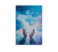 JZHJNHRR The Christ Childs Hands Reach Toward The Sky, And The Clouds Part in Shapes of Silent Rejoicing. Artistic Wall Mural Modern Hanging Decor Poster08x12inch(20x30cm)