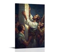 JZHJNHRR The Cornerstone, Christ Building His Church Artistic Wall Mural Modern Hanging Decor Poster24x36inch(60x90cm)