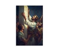 JZHJNHRR The Cornerstone, Christ Building His Church Artistic Wall Mural Modern Hanging Decor Poster24x36inch(60x90cm)
