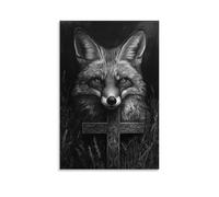 JZHJNHRR The Cross in The Field of Foxes - Unseen But Felt by All Creatures Artistic Wall Mural Modern Hanging Decor Poster24x36inch(60x90cm)