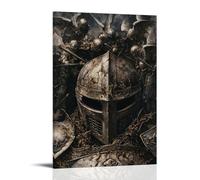 JZHJNHRR The Cross Reflects in The Visor of A Fallen Knight As Angels Gather Above Him with Silent Trumpets. Artistic Wall Mural Modern Hanging Decor Poster12x18inch(30x45cm)