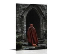 JZHJNHRR The Fox Beneath His Cloak - A Fox Hides in A Knight’s Cloak As Rain Falls on The Stone Chapel Artistic Wall Mural Modern Hanging Decor Poster16x24inch(40x60cm)