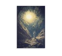 JZHJNHRR The Guiding Light - Christ Illuminating The Dark Valley Artistic Wall Mural Modern Hanging Decor Poster12x18inch(30x45cm)
