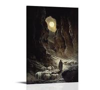 JZHJNHRR The Lamb Follows Jesus through A Cave of Echoes, Where Wolves Growl from Hidden Crevices in The Stone. Artistic Wall Mural Modern Hanging Decor Poster20x30inch(50x75cm)