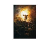 JZHJNHRR The Light Bringer, Christ Dispelling Darkness Artistic Wall Mural Modern Hanging Decor Poster08x12inch(20x30cm)