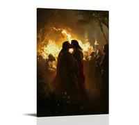 JZHJNHRR The Moment of Betrayal in Gethsemane, Judas Leaning in with A Kiss As Soldiers Close in And Torches Burn in The Night. Artistic Wall Mural Modern Hanging Decor Poster24x36inch(60x90cm)