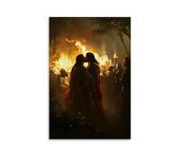 JZHJNHRR The Moment of Betrayal in Gethsemane, Judas Leaning in with A Kiss As Soldiers Close in And Torches Burn in The Night. Artistic Wall Mural Modern Hanging Decor Poster16x24inch(40x60cm)