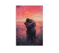 JZHJNHRR The Prodigal Son Collapsing Into His Father’s Embrace, Dusty from The Road, Beneath A Pink-hued Sunset Sky. Artistic Wall Mural Modern Hanging Decor Poster08x12inch(20x30cm)