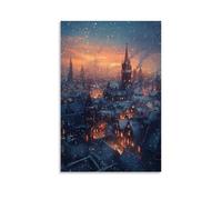 JZHJNHRR The Sky Opens to Reveal A Choir of Saints Singing As Snow Falls Gently upon A City of Sorrow. Artistic Wall Mural Modern Hanging Decor Poster16x24inch(40x60cm)