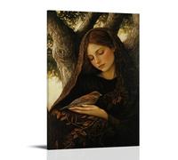 JZHJNHRR The Sparrow Sleeps in Her Palm - Mary Rests Under A Tree with The Tiny Creature Unmoving Artistic Wall Mural Modern Hanging Decor Poster20x30inch(50x75cm)