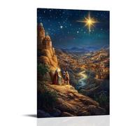JZHJNHRR The Star Over Bethlehem Blazes in Gold As The Desert Turns to A River of Light And Song Artistic Wall Mural Modern Hanging Decor Poster12x18inch(30x45cm)