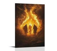 JZHJNHRR The Three Hebrew Men in The Furnace, Flames Dancing Around Them As A Fourth Figure Glows with Holy Presence. Artistic Wall Mural Modern Hanging Decor Poster24x36inch(60x90cm)