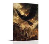 JZHJNHRR The Thunder Griffin Leading A Storm Front Over Ancient Battlefield Ruins Artistic Wall Mural Modern Hanging Decor Poster12x18inch(30x45cm)