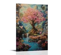 JZHJNHRR The Tree of Life Blooming in Eden’s Center, Its Leaves Whispering Secrets of Eternity As Rivers Wind through Paradise. Artistic Wall Mural Modern Hanging Decor Poster20x30inch(50x75cm)