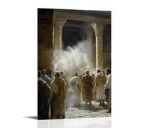JZHJNHRR The Veil in The Temple Tearing As Christ Dies, Priests Frozen in Awe As Stone Columns Tremble And Dust Clouds Rise. Artistic Wall Mural Modern Hanging Decor Poster24x36inch(60x90cm)