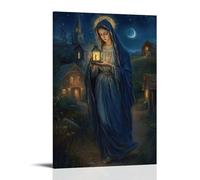 JZHJNHRR The Virgin Carries A Lantern through A Village in Darkness, Lighting The Hearts of Each Home She Passes. Artistic Wall Mural Modern Hanging Decor Poster16x24inch(40x60cm)