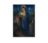 JZHJNHRR The Virgin Carries A Lantern through A Village in Darkness, Lighting The Hearts of Each Home She Passes. Artistic Wall Mural Modern Hanging Decor Poster20x30inch(50x75cm)