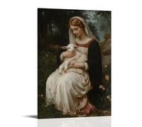 JZHJNHRR The Virgin Cradles A Newborn Lamb in A Meadow, And Even The Thorns Bloom in Her Presence. Artistic Wall Mural Modern Hanging Decor Poster08x12inch(20x30cm)