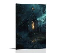 JZHJNHRR The Wind Howls through A Ruined Church, But Its Cross Glows Faintly, Warming The Earth Beneath It. Artistic Wall Mural Modern Hanging Decor Poster08x12inch(20x30cm)