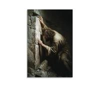 JZHJNHRR Thomas Reaching for Jesus’ Wounded Side in A Stone Chamber, Doubt And Faith Colliding in A Moment of Trembling Truth. Artistic Wall Mural Modern Hanging Decor Poster24x36inch(60x90cm)