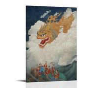 JZHJNHRR Vajrapani Appears in A Stormcloud, Roaring As Peacocks Scatter And Monks Rejoice. Artistic Wall Mural Modern Hanging Decor Poster08x12inch(20x30cm)