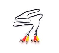 JZK 1.2M Red yellow white 3 RCA male to 3 RCA male connector plug AV composite cable lead, audio video cable for connecting VHS/Video/DVD player to TV