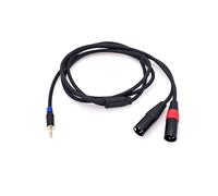 JZK 1.8M 3.5mm Mini Jack to Dual XLR Cable, 1/8 Inch TRS to 2 XLR Male Balanced Audio Cord, 3.5mm Aux to Twin XLR Stereo Y-Splitter Breakout Lead for Microphone, Mixer, Amplifier