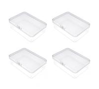 JZK 10.2 x 7.2 x 2.5cm, 4x Playing cards deck holder case box box container, small transparent plastic storage box for trading card, sports card, poker card, board game card