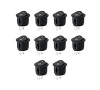 JZK 10 PCS AC 6A 250V 10A 125V SPST 2 Pin Rocker Switch Toggle ON/OFF KCD1, Round ON-OFF Power Button Switch for Car Boat Motorcycle Caravan Homehold Application