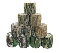 JZK 10 rolls self adhesive camouflage bandage, non-woven elastic stealth camo tape, stretchy cohesive camouflage tape for hunting gear, rifle, SLR camera lens, shotgun, telescope