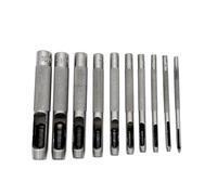 JZK 10 X Round Steel Hollow Punch Set, Leather Hole Punch Cutter High Carbon Steel Leather Punch Tool for Watch Band Gasket Shoe Fabric Canvas Paper Clothes Eyelet (1mm to 10mm)