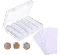 JZK 100 x Plastic Coin Capsules 30mm Coin Holder case + 100 x Foam Gasket (17/20 / 25/27 / 30mm) for Coin Collection Supplies