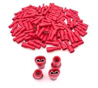 JZK 100pcs 4.8 x 0.5mm Red Quick Connectors Socket Fully Insulated Push-On Female Crimp Terminals