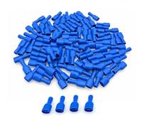 JZK 100pcs 6.3 x 0.8mm Blue Quick Connectors Socket Fully Insulated Push-On Female Crimp Terminals