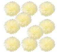 JZK 10pcs 25cm Ivory Cream Tissue Paper Hanging pom poms Flower Ball Decorative Pompom Party Decorations for Wedding, Birthday, Baptism, Baby Shower, Holy Communion, Girls Bedroom