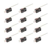 JZK 12 Pcs Microswitch V-153-1C25 Micro Limit Switch with Long Straight Hinge Lever Arm SPDT 1NO 1NC 3Pin Momentary Switch Push Button SPDT Snap Action
