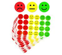 JZK 1200pcs Round red Yellow Green Traffic Light Smiley face Stickers, Emotions Happy Smiling sad Good and Bad Sticker, Class Reward Sticker, Mood Sticker