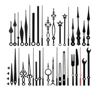 JZK 14 Style Black Wall Clock Hands Kit - Small & Large Size, Metal Replacement Hands for Quartz Clock Movement