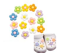 JZK 14pcs Flower Shoe Charms for CROCS CLOGS, Kids Girls & Women, Cute Widgets for CROCS Shoes, Decorations